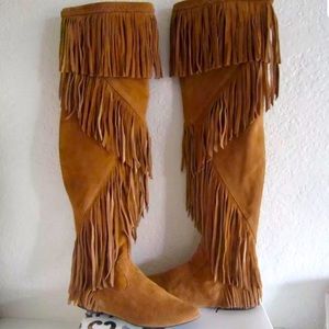 Brand new sam Edelman real suede fringe boots